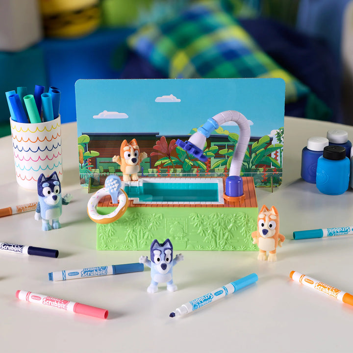 Crayola Scribble Scrubbie Bluey Poolside Playset