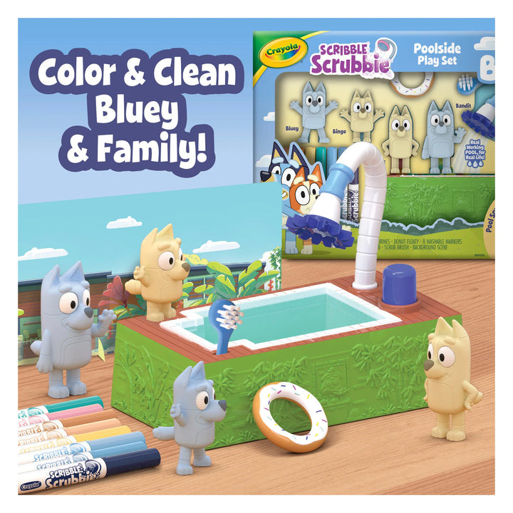 Crayola Scribble Scrubbie Bluey Poolside Playset