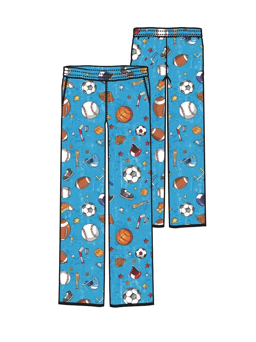 Preppy Goose Boy's Blue Sports Plush Loungewear Pant