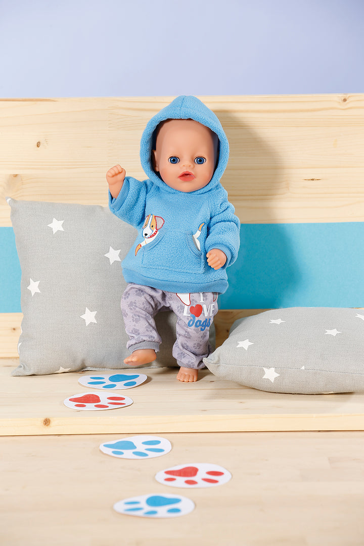 Dolly Moda Jogging Suit Blue Dog Print  For 12" Dolls
