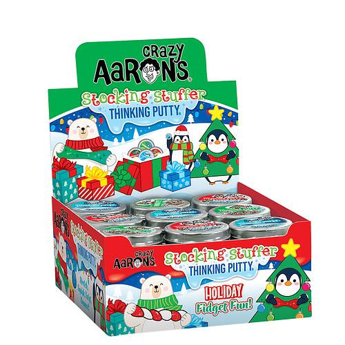 Crazy Aarons Thinking Putty Mini Tin - Holiday/Winter Styles Assorted 2025