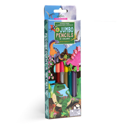 Dinosaur 6 Jumbo Double-Sided Colored Pencils