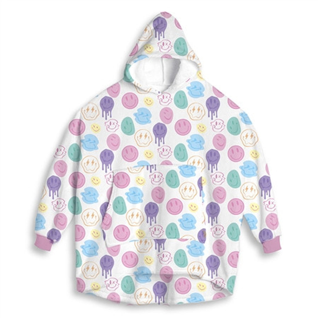 HUUUGEY Oversized Hoodie - Smiley Happy Sherbet