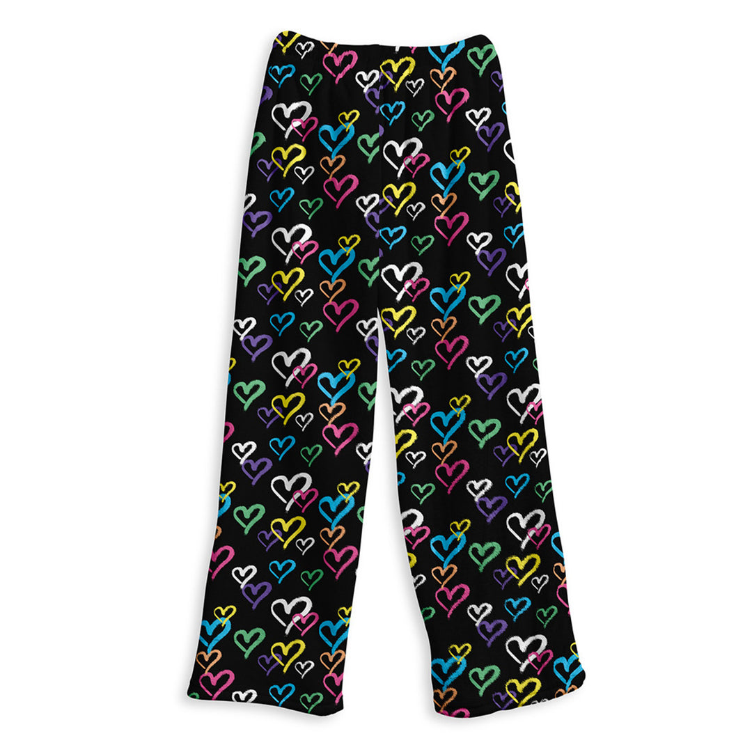 Top Trenz Graffiti Heart Fuzzy Lounge Pants