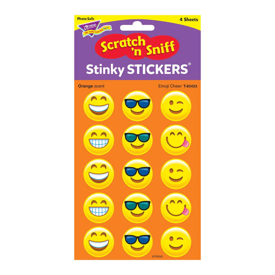 Emoji Cheer Orange Scent Scratch 'N Sniff Stickers