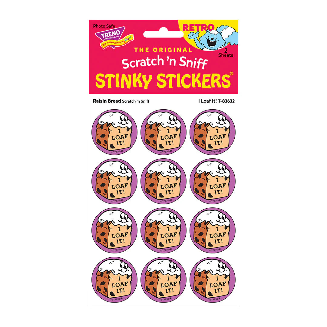 I Loaf It! Raisin Bread Scent Retro Scratch 'n Sniff Stinky Stickers