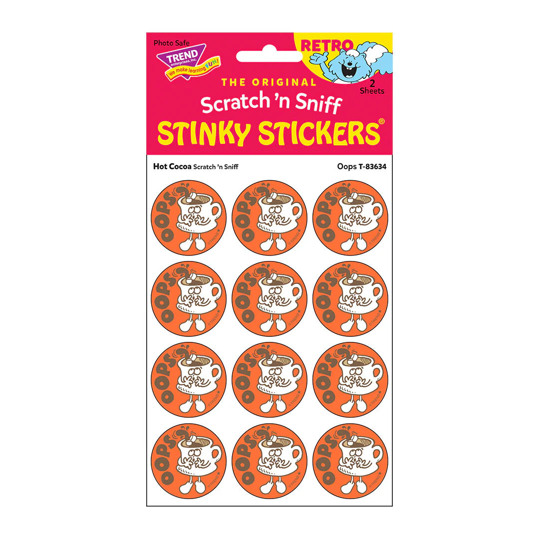 Oops! Hot Cocoa Scent Retro Scratch 'n Sniff Stinky Stickers
