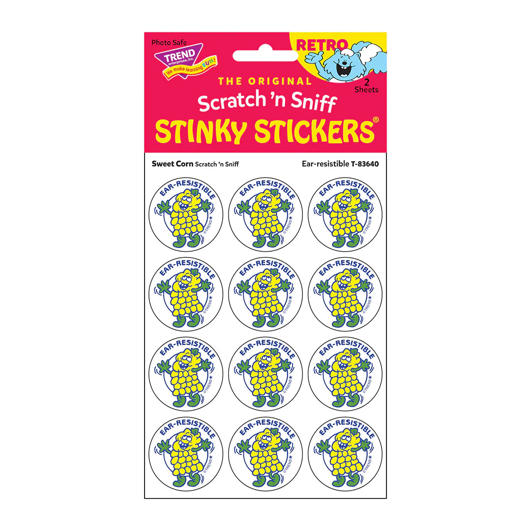 Ear-Resistible! Sweet Corn Scent Retro Scratch 'n Sniff Stinky Stickers