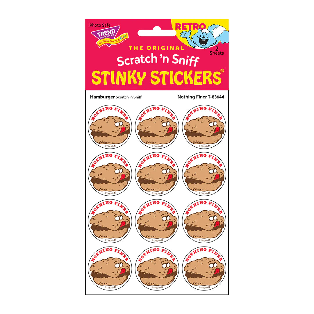 Nothing Finer Hamburger Scent Retro Scratch 'n Sniff Stinky Stickers