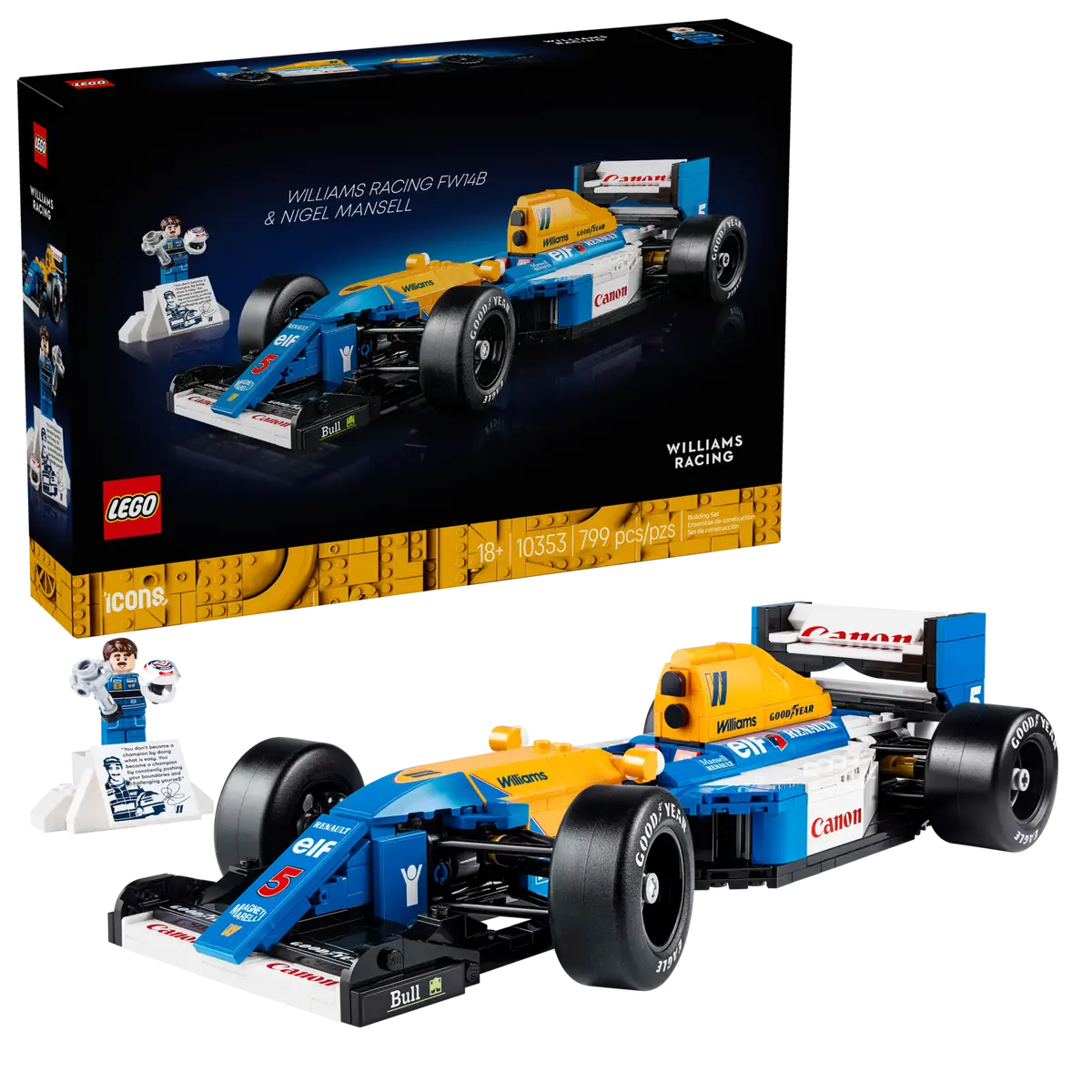 Lego® Icons Williams Racing FW14B & Nigel Mansell Toytown