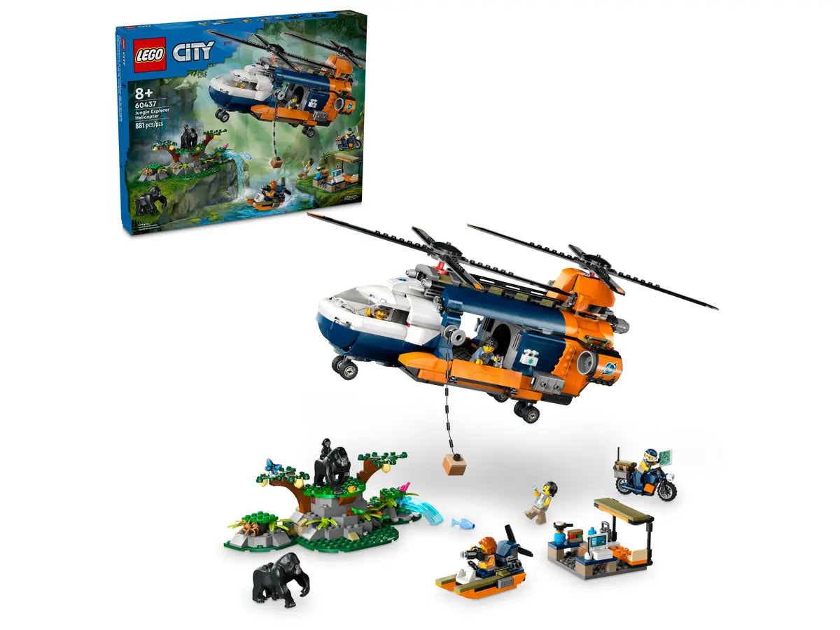 LEGO 60437 CITY JUNGLE EXPLORER HELICOPTER AT BASE CAMP