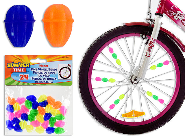 Kids' Bicycle Spoke Beads - Neon 24pcs