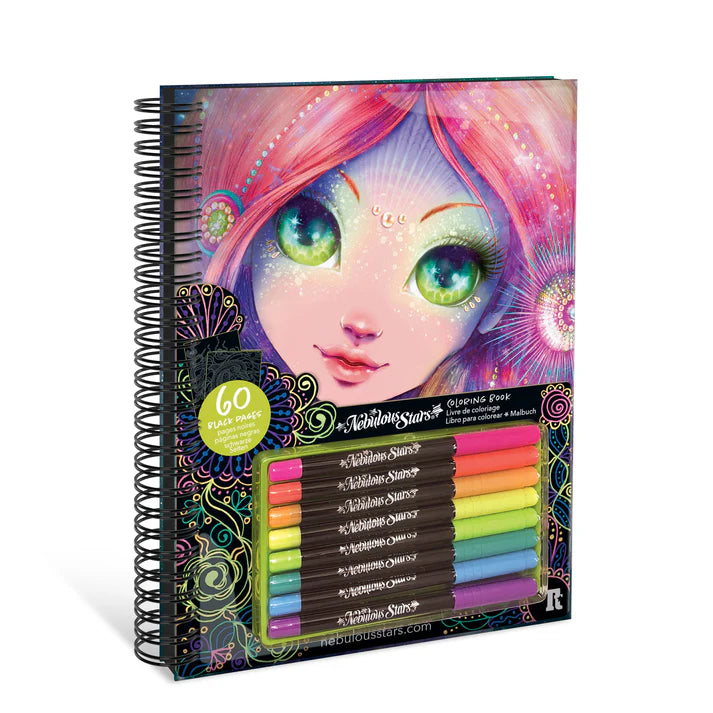 Nebulous Stars Black Pages Colouring Book