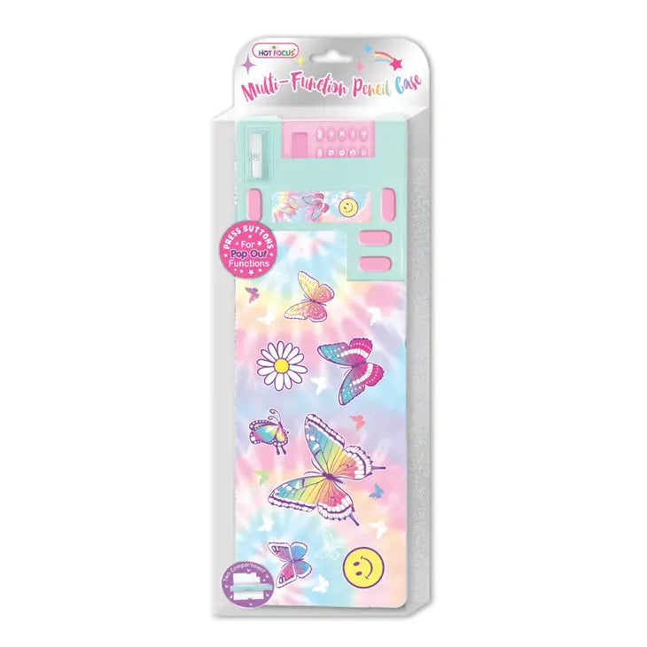 Hot Focus Tie Dye Butterfly Multi-Function Pencil Case