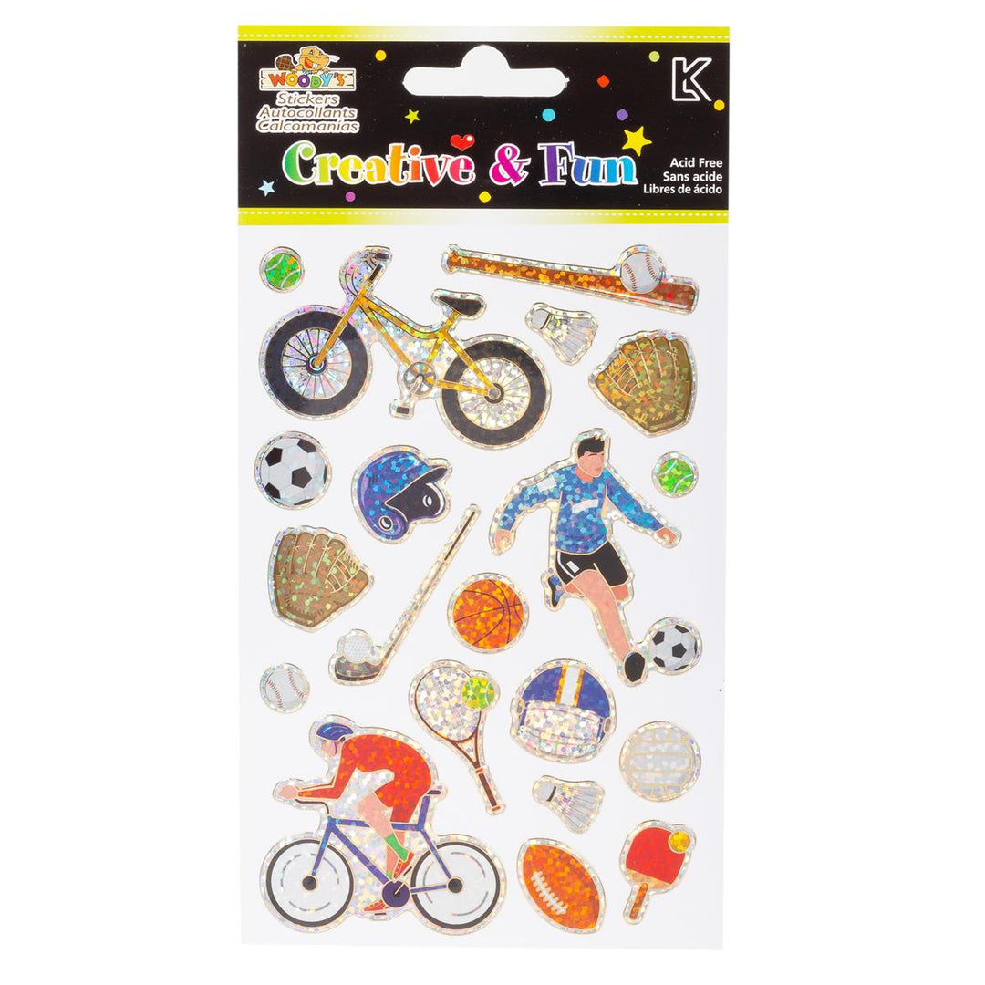 Woody's Summer Sports Golden Outline Laser Stickers