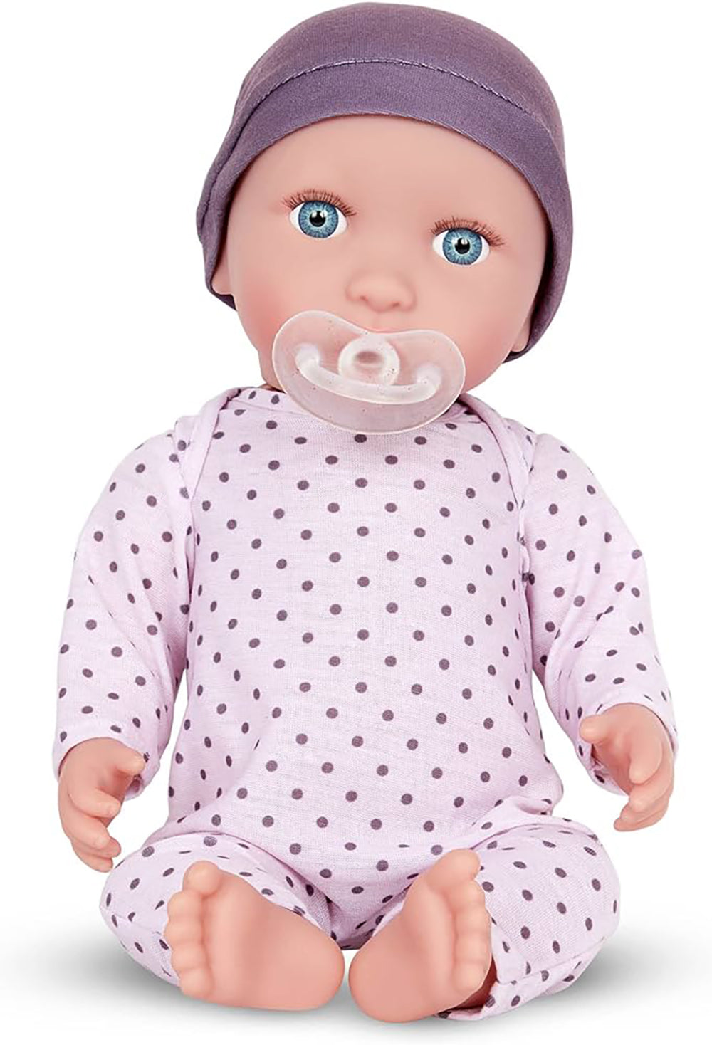 LullaBaby - 14"Baby Doll with Lilac Polka Dot Pajamas