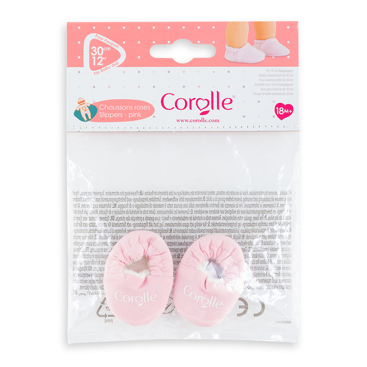 Corolle Pink Slippers For 12" Baby Doll