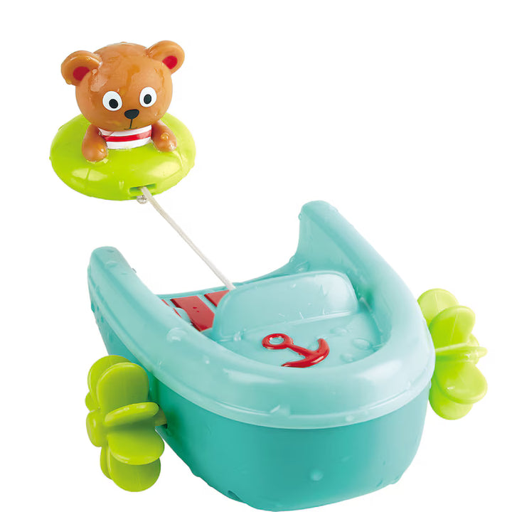 Hape Tubing Teddy with Pull-back Boat