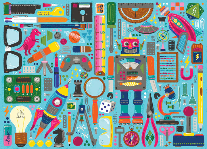 Cobble Hill Nerdy Junk Drawer Jigsaw Puzzle 350pc Family Puzzle