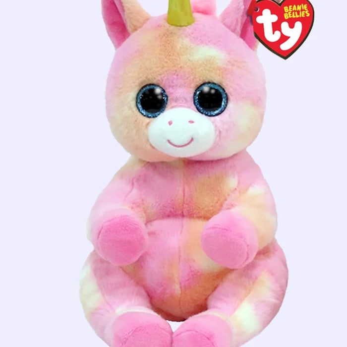 TY Beanie Bellies - Skylar the Pink & Orange Unicorn 8" Plush