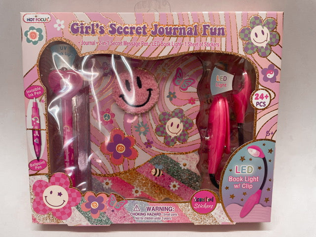 Hot Focus Girl's Fun Groovy Flower Secret Journal
