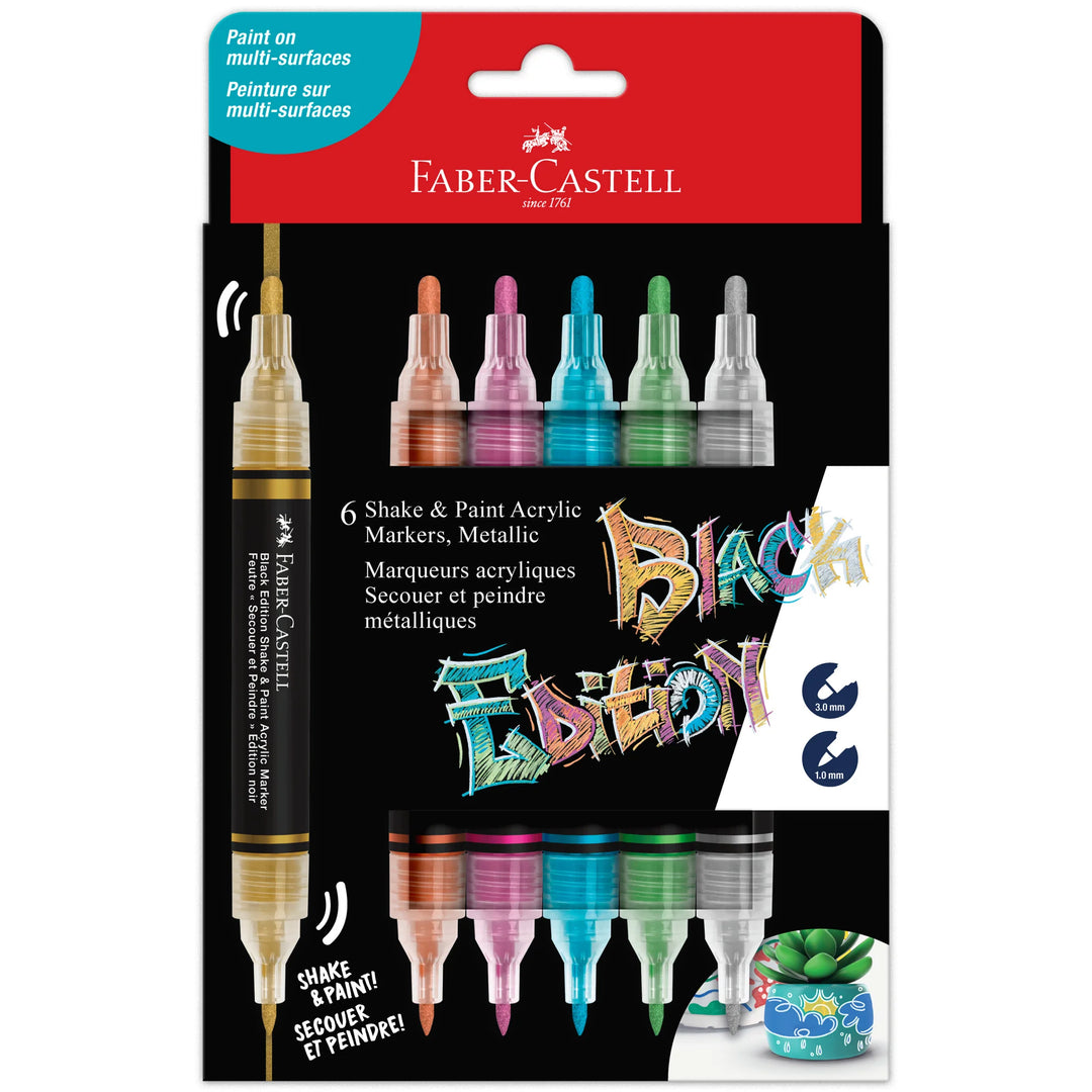 Faber-Castell Black Edition Shake & Paint Metallic Markers