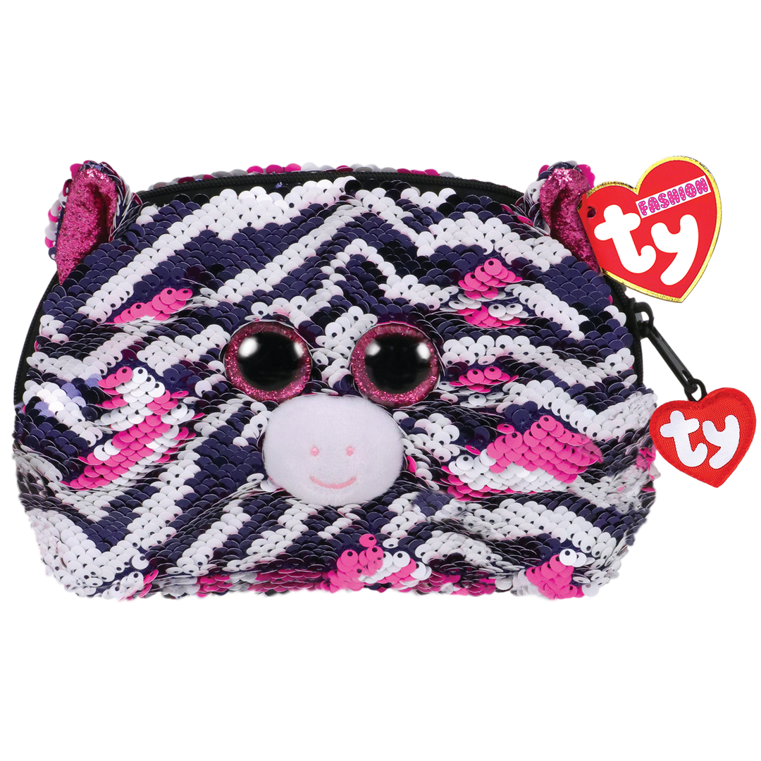 Ty Zoey Reversible Sequin Zebra Accessory Bag