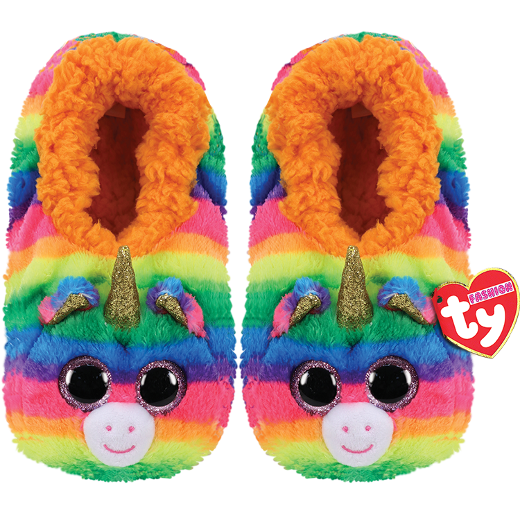 Ty Fashion Gemma the Rainbow Unicorn Slippers Kids S/M/L