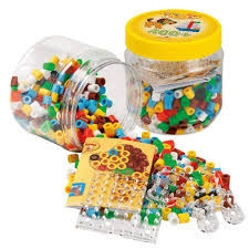 Hama Beads MAXI 400 Beads & Pegboards In Yellow Tub