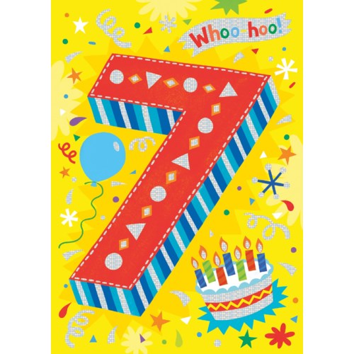 Whoo-hoo! Age 7 Birthday Card