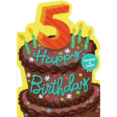 Chocolate Cake Age 5 Scratch & Sniff Birthday Card