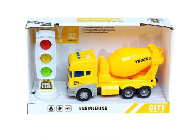 Friction Cement Mixer Truck With Lights & Sounds