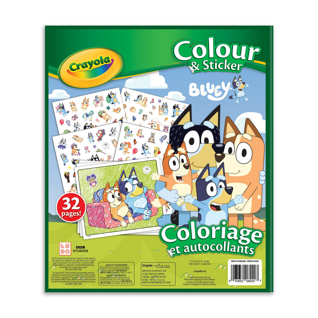 Crayola Bluey Colour & Sticker Book