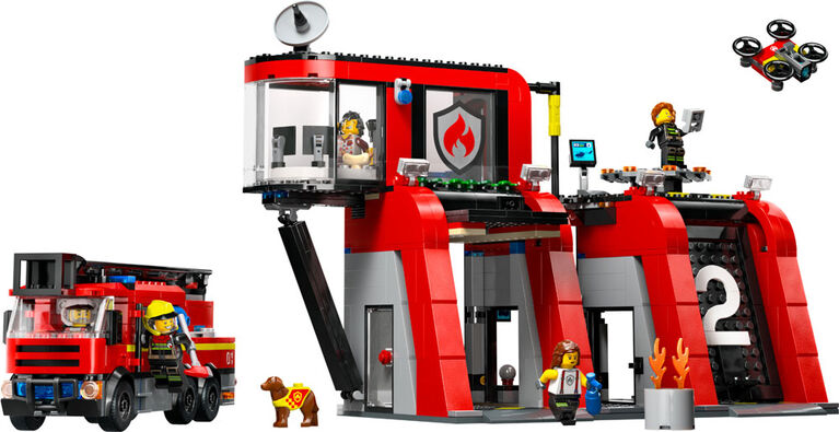 Lego City Fire Station With Fire Truck