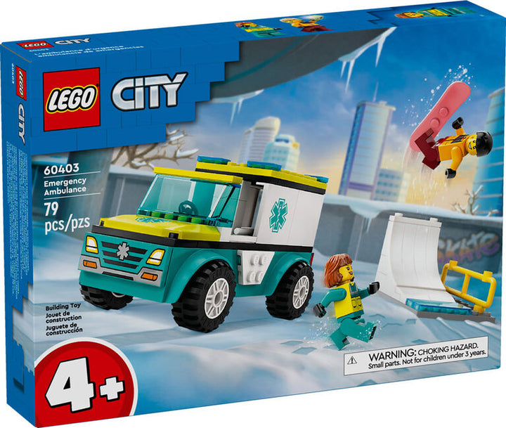 Lego City Emergency Ambulance & Snowboarder