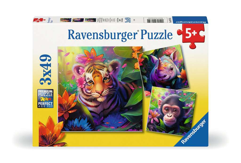 Ravensburger Jungle Babies 3 x 49pc Jigsaw Puzzles