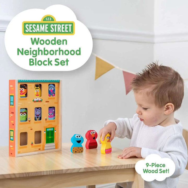 Sesame Street Wooden Neighbourhood Block Set