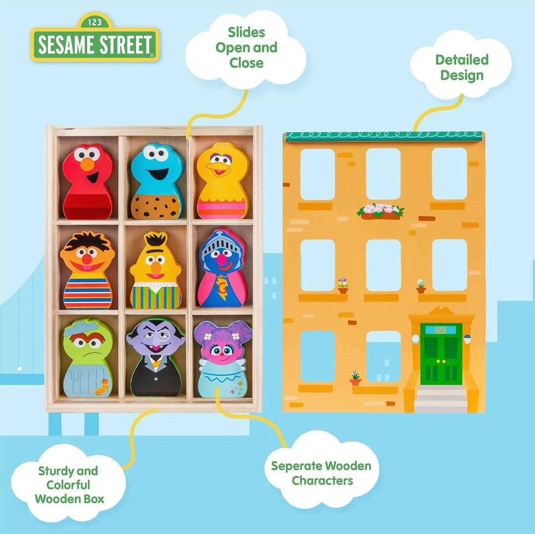 Sesame Street Wooden Neighbourhood Block Set