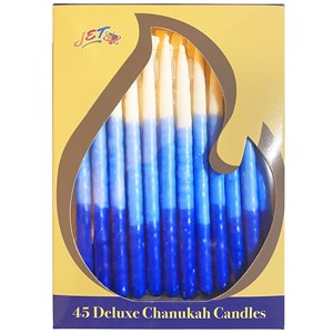 Chanukah Candles- Tall Hand-Dipped Blue