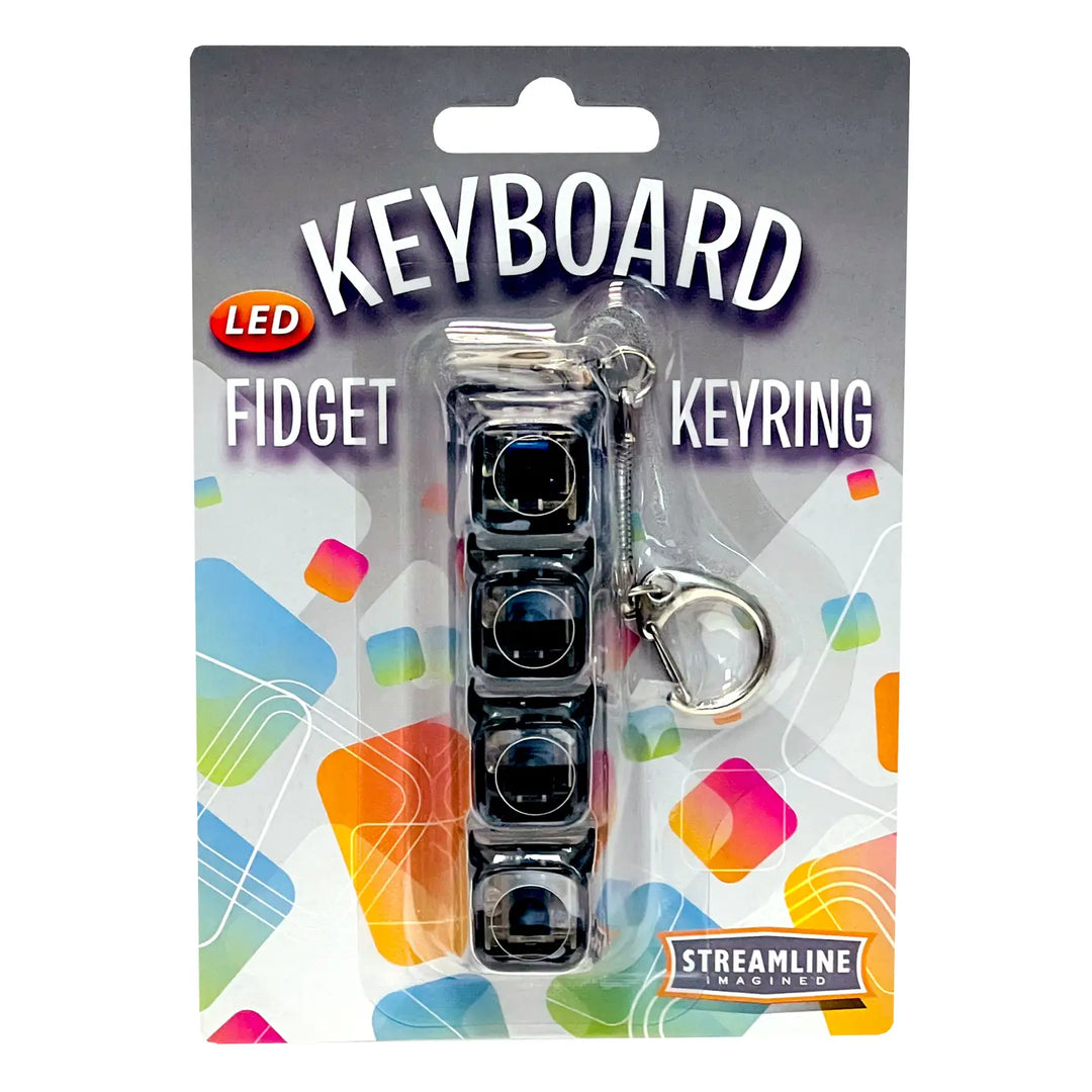 Keyboard Fidget Clicker LED Keyring-BLACK