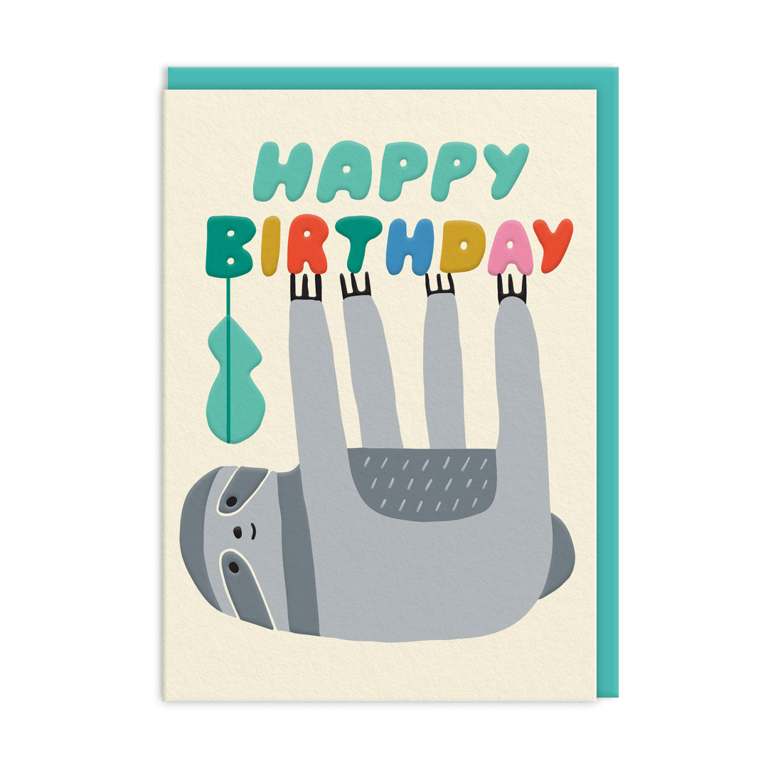 Birthday Sloth Greeting Card