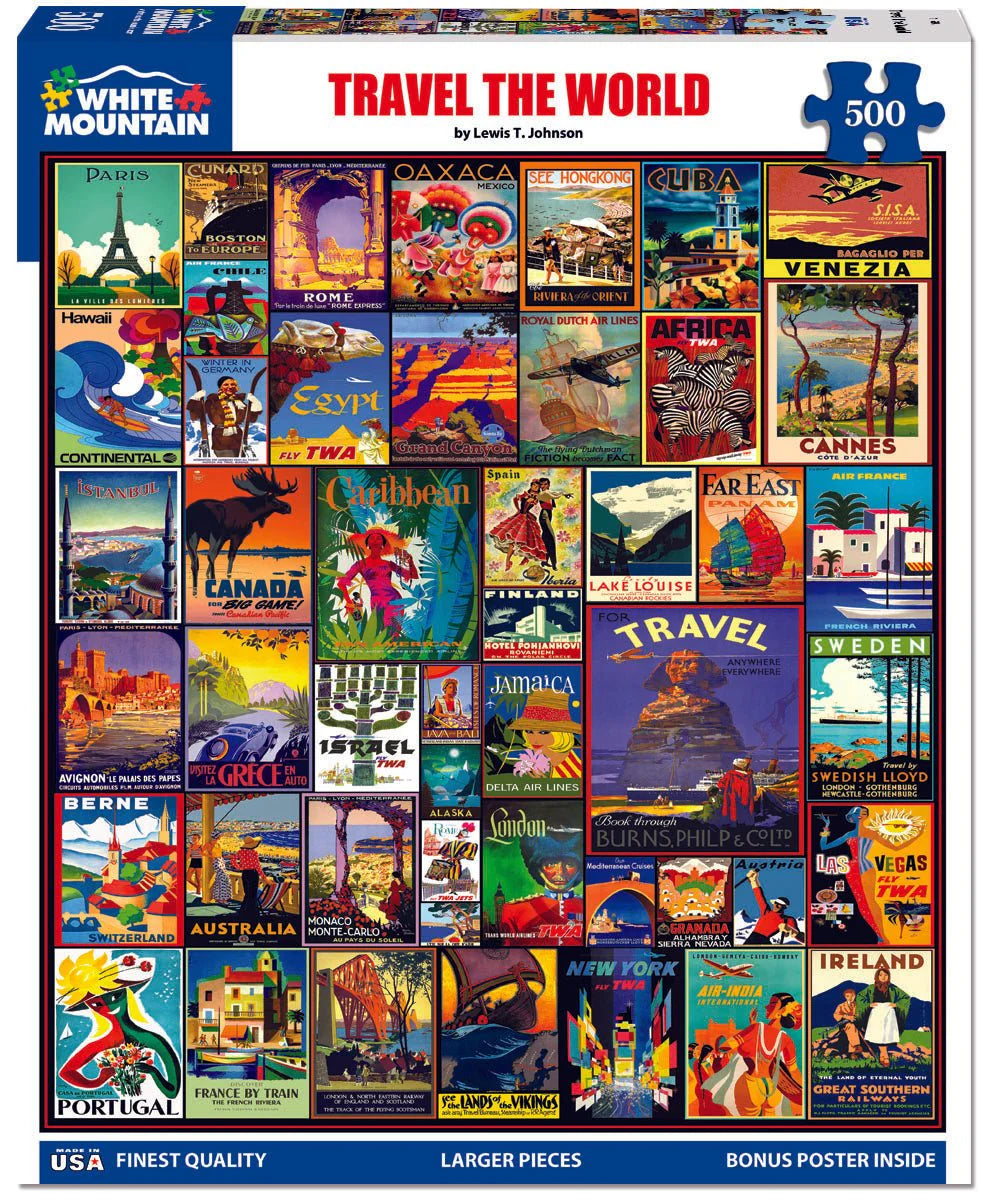 White Mountain Travel The World 500pc Puzzle