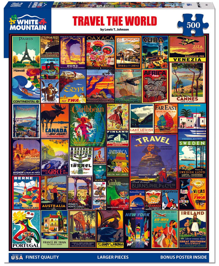 White Mountain Travel The World 500pc Puzzle