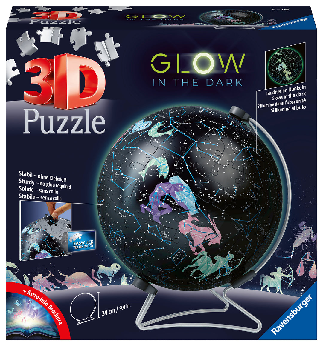 Ravensburger Glow In The Dark Star Globe 180pc 3D Puzzle