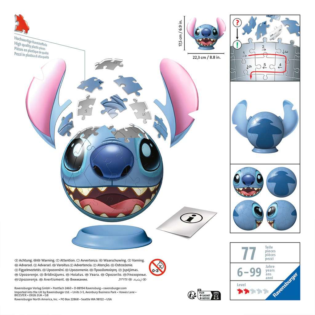 Ravensburger Stitch 72 Pc 3D Puzzle-Ball