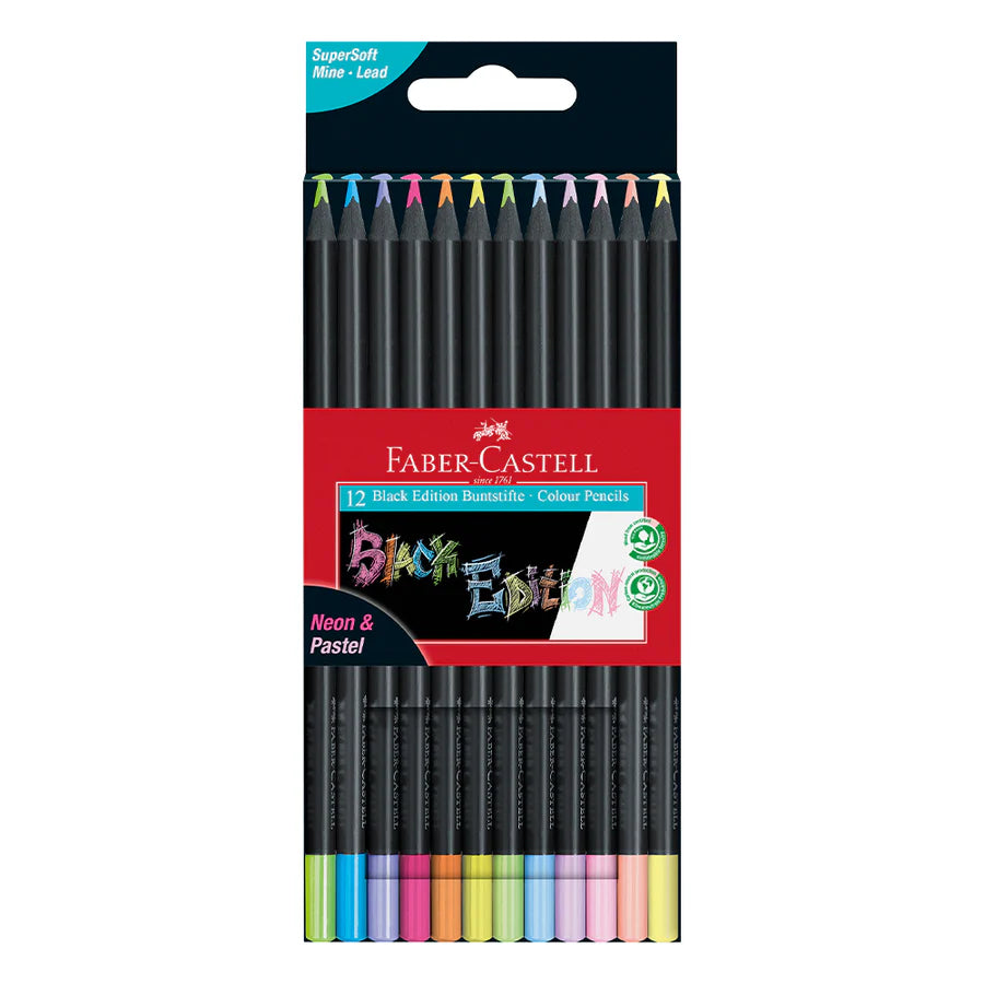 Faber-Castell Black Edition Neon/Pastel Coloured Pencils