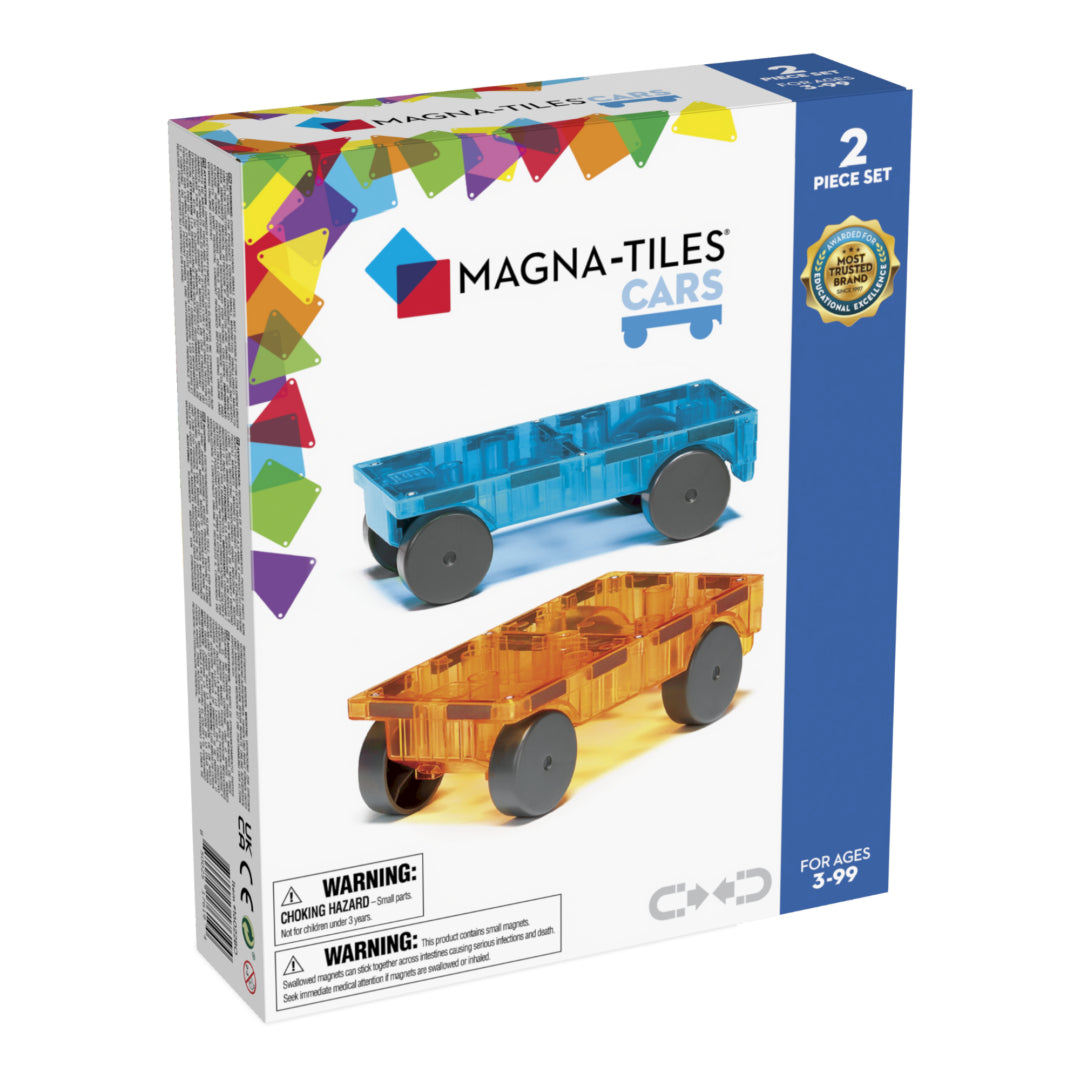 Magna-Tiles Cars 2 Piece Expansion Set: Blue & Orange