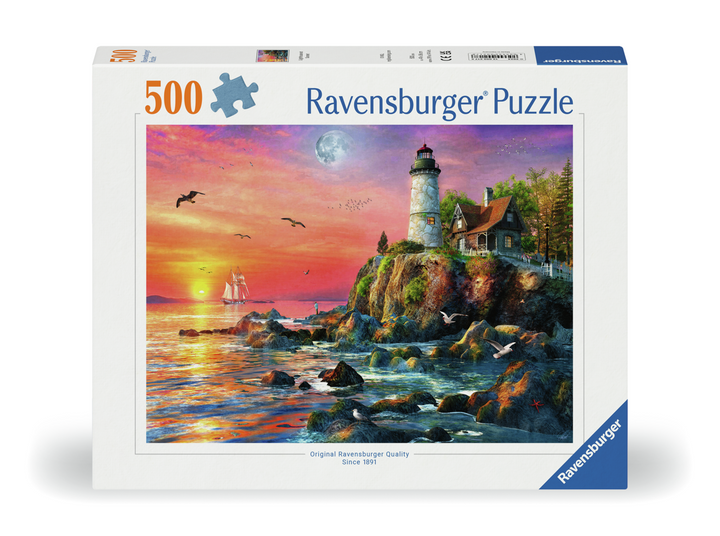 Ravensburger Lighthouse At Sunset Jigsaw Puzzle 500pc