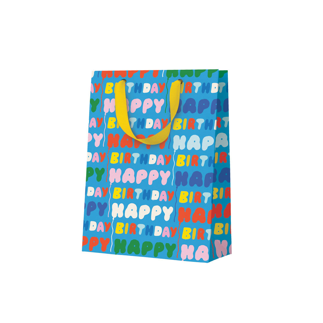 Blue Happy Birthday Repeat Small Gift Bag