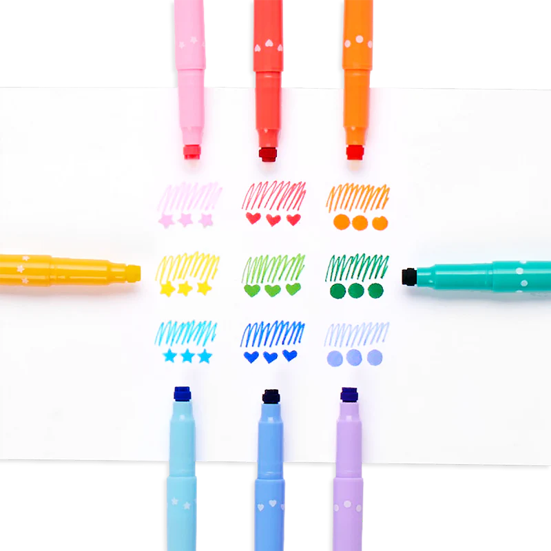 Confetti Stamp Double-Ended Markers